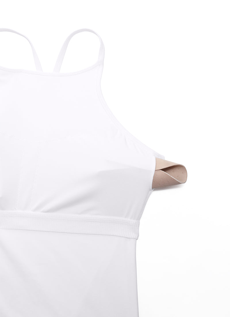 CRZ YOGA Women's Yoga Butterluxe Halter High Neck Padded Tanks Y Back White @model_info:NEW