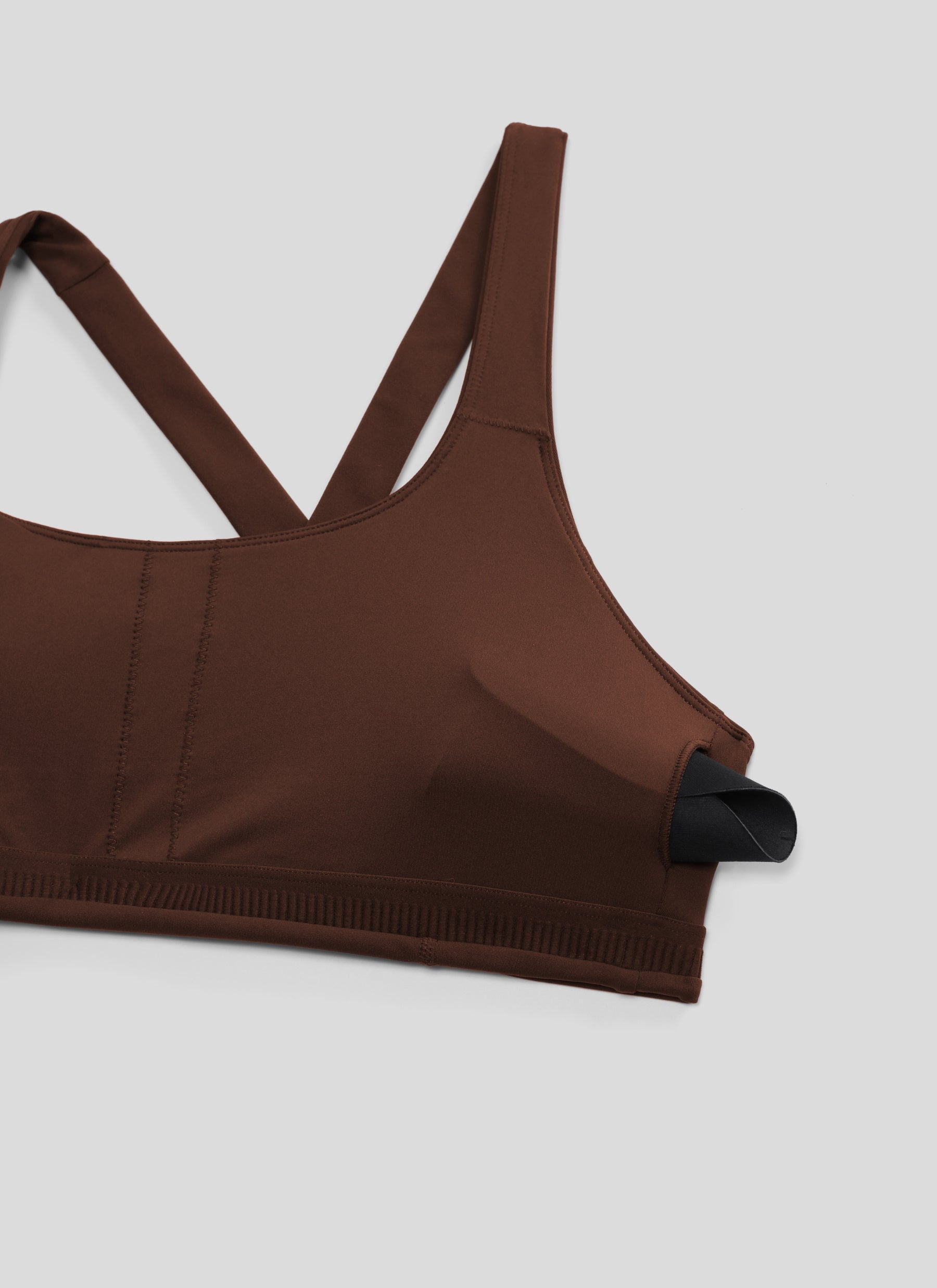 CRZ YOGA Women's SculptAir Training Cross Back Sports Bra Lava Brown @model_info:C