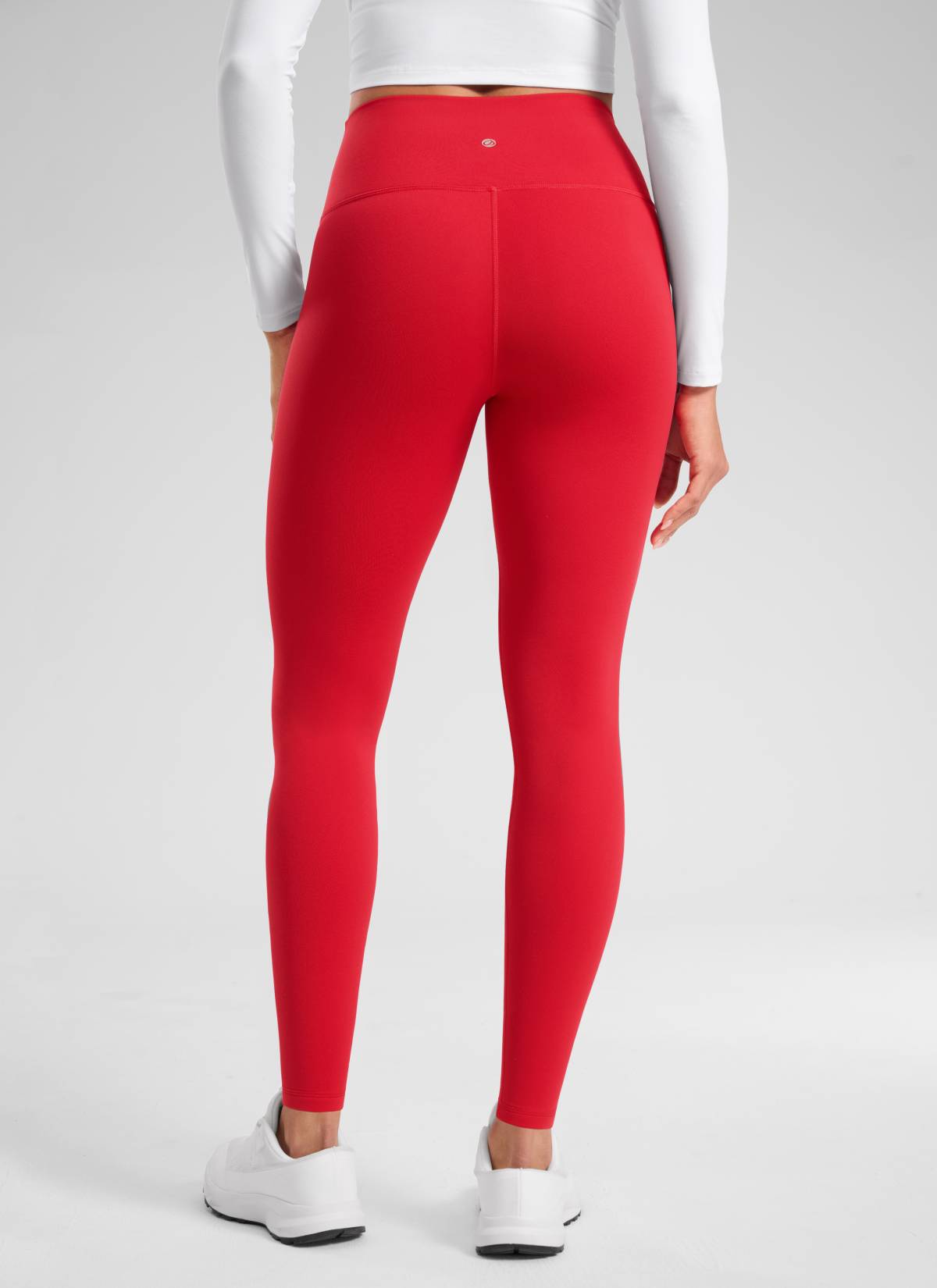 CRZ YOGA Women's Fleece Lined Casual High Rise Legging 28'' Aurora Red @model_info:Dany