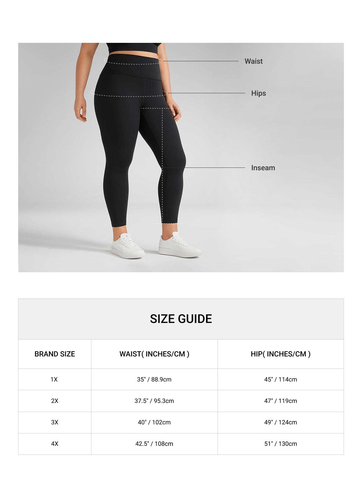 CRZ YOGA Women's Yoga High Rise Plus Size Butterluxe Leggings 25'' Black @model_info:chart