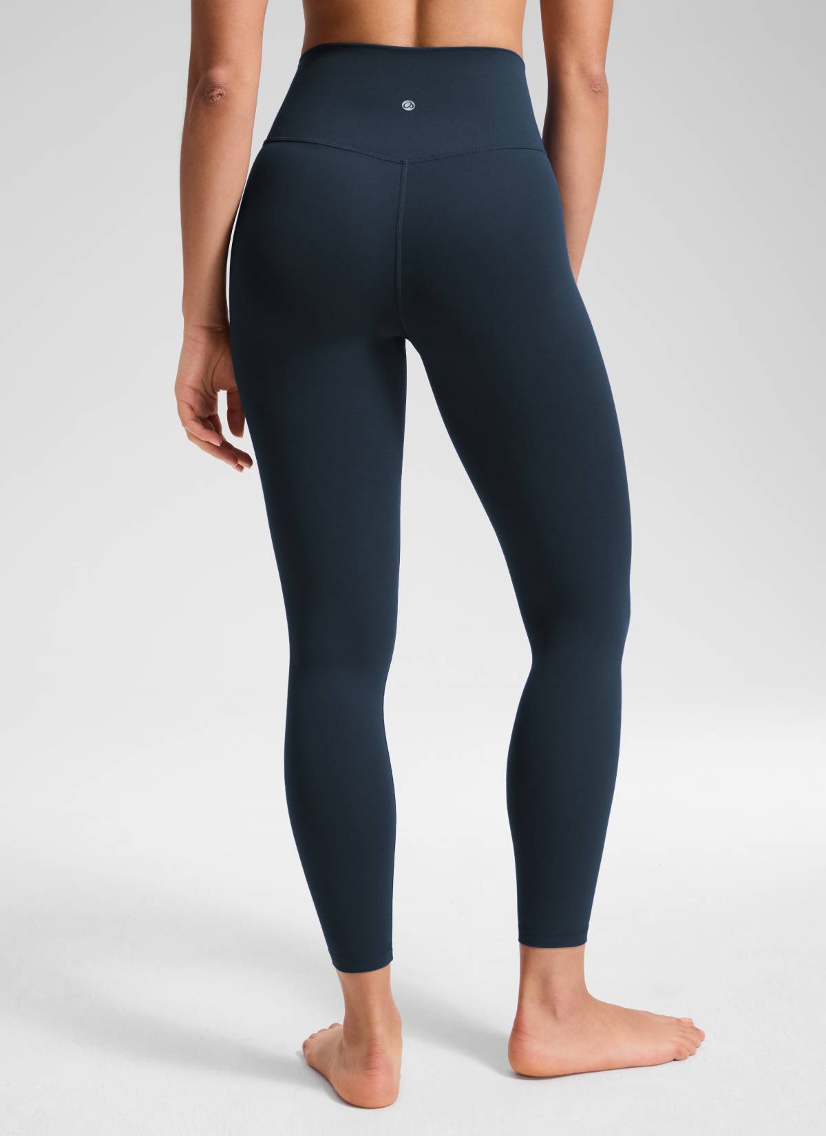 CRZ YOGA Women's High Rise Butterluxe Yoga Leggings 25'' V Cross Waist True Navy @model_info:Fiona