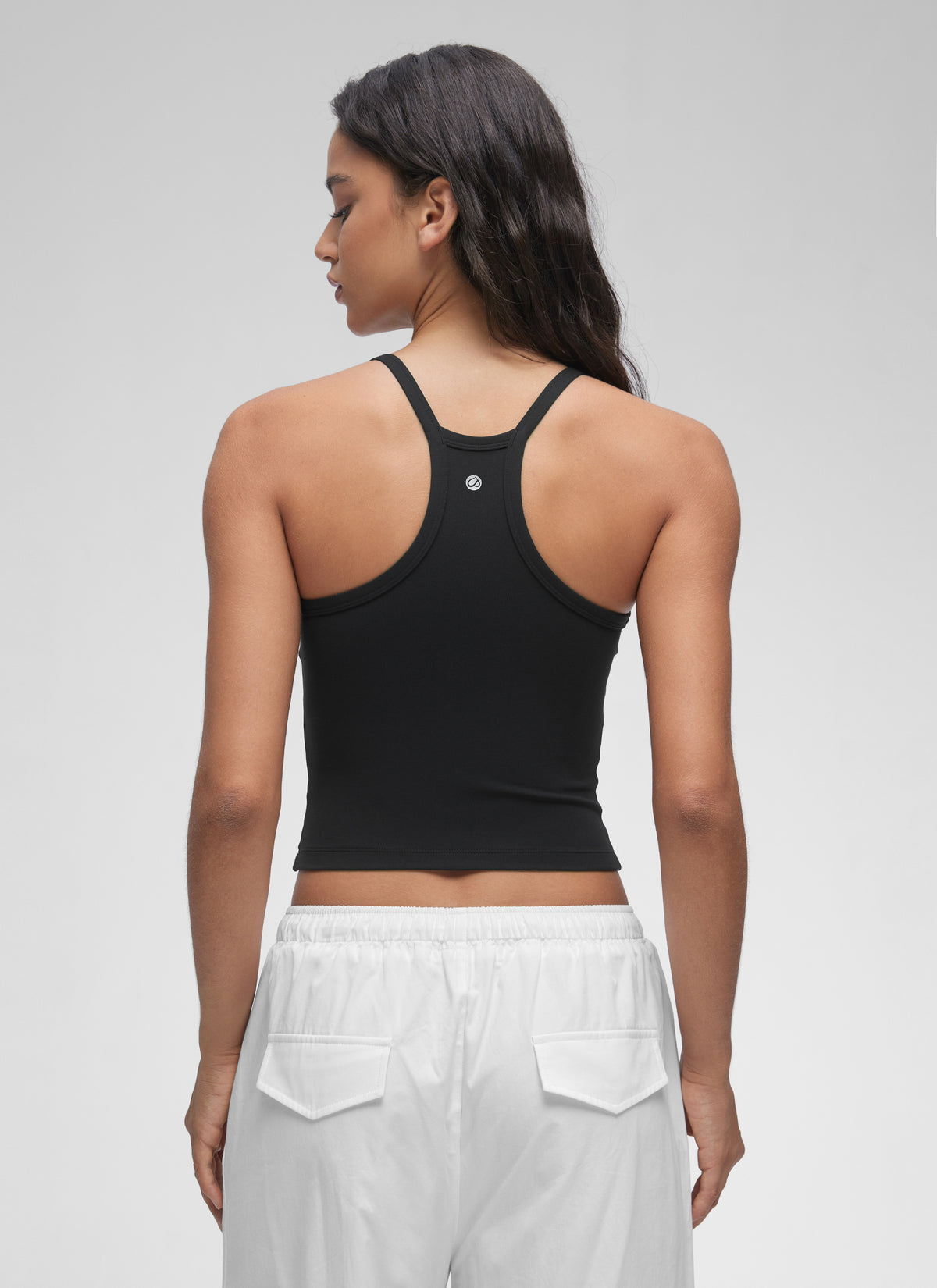 CRZ YOGA Women's Butterluxe Soft Double Lined V Neck Racerback Tanks Black @model_info:Winma