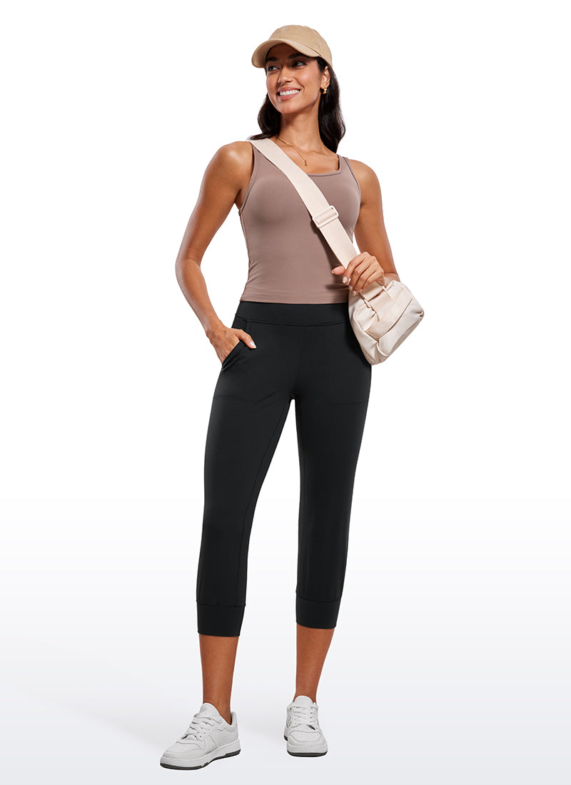 CRZ YOGA Women's Butterluxe High Rise Joggers Pants with Pockets 23'' Black