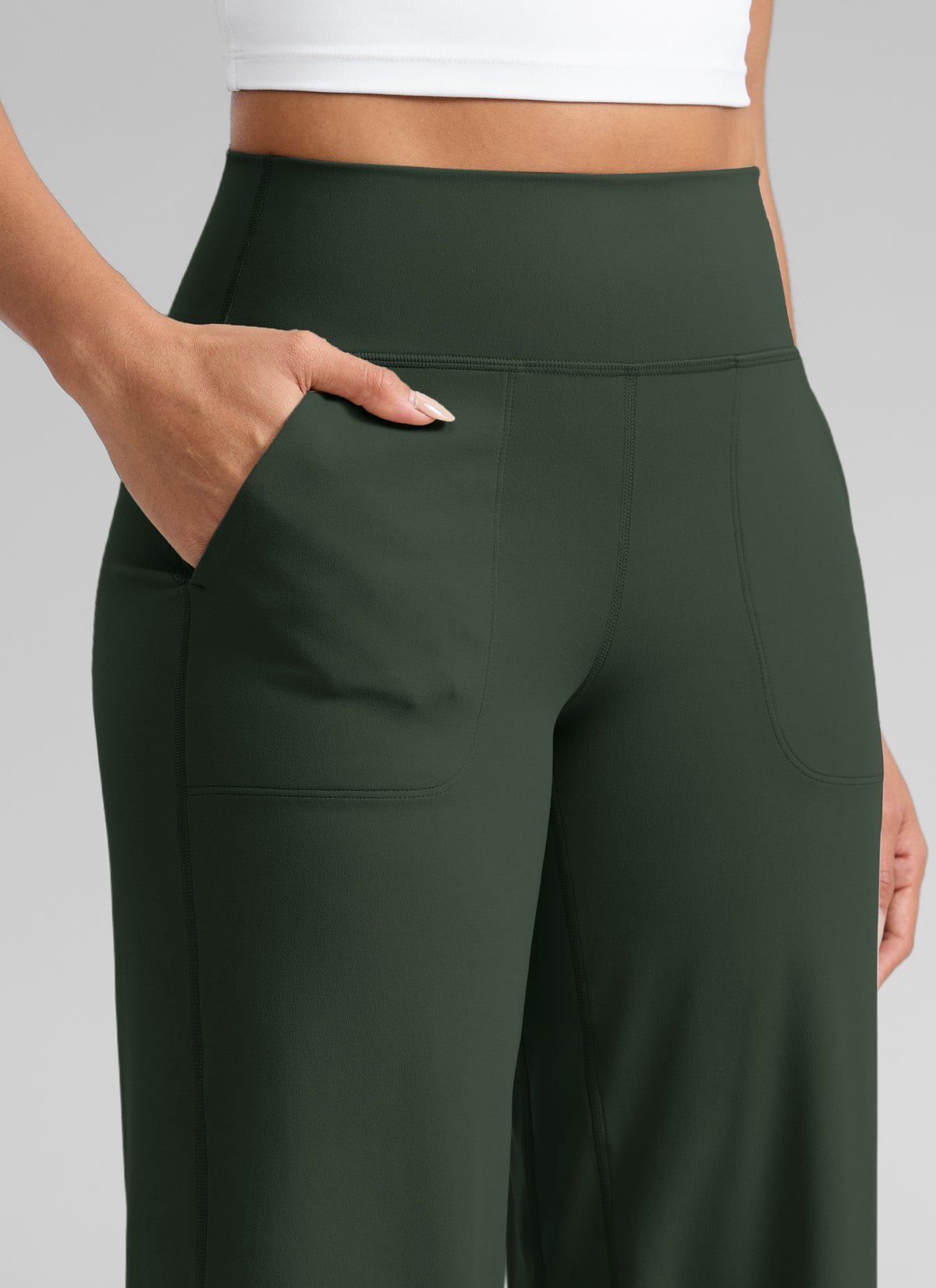 CRZ YOGA Women's Butterlift High Waisted Wide Leg Pants with Pockets 33