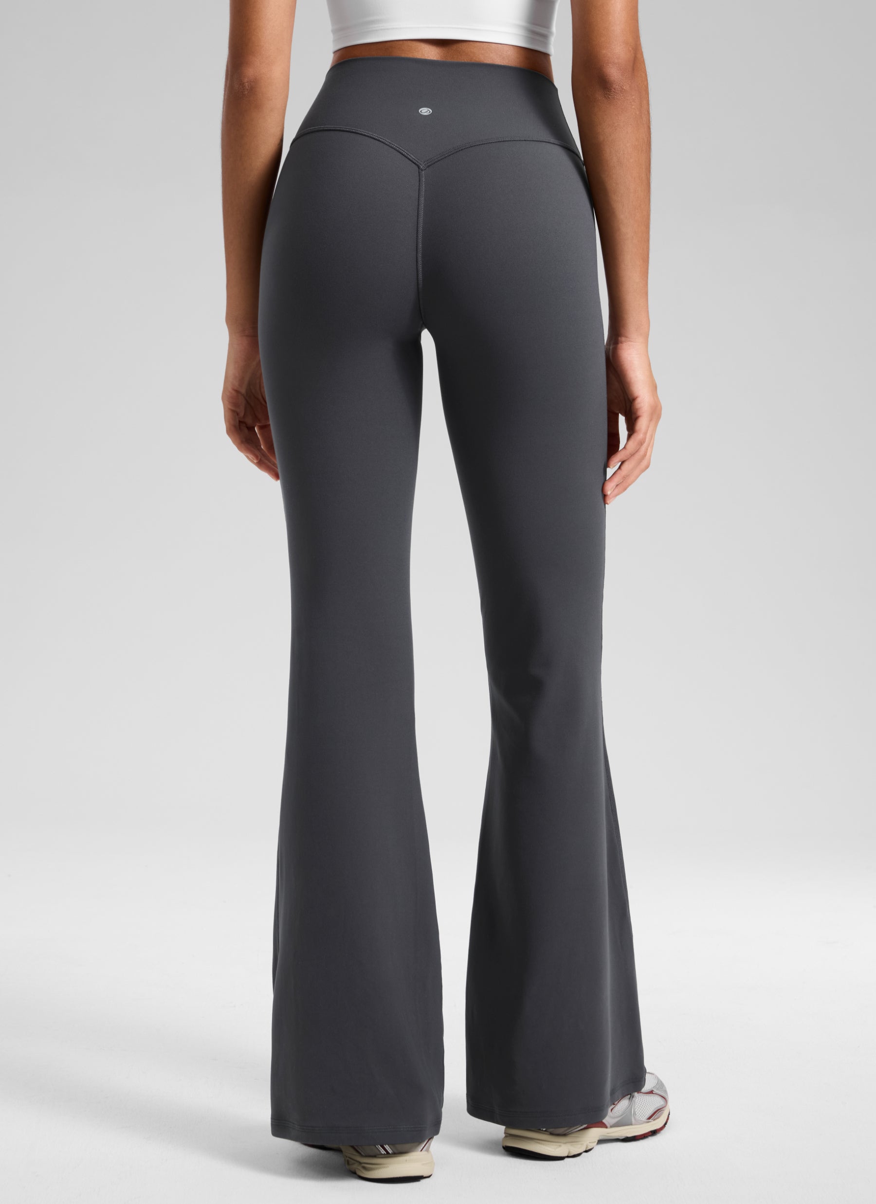 CRZ YOGA Women's Softretch High Rise No Front Seam Flare Legging 33